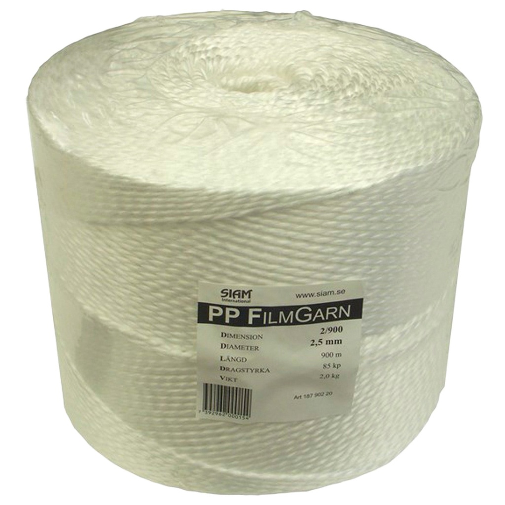 Filmgarn PP 2/900 vit 900m 2kg