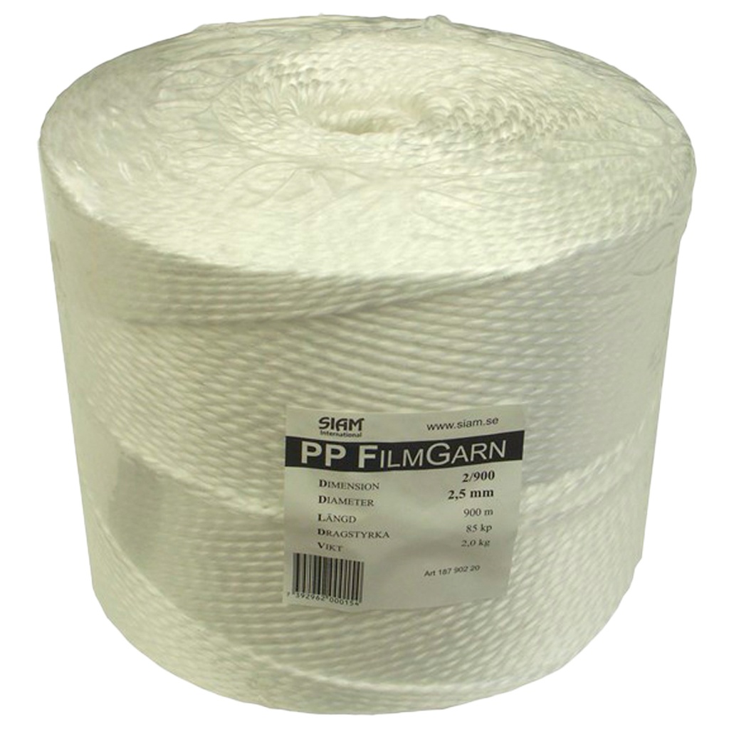 Filmgarn PP 2/900 vit 900m 2kg