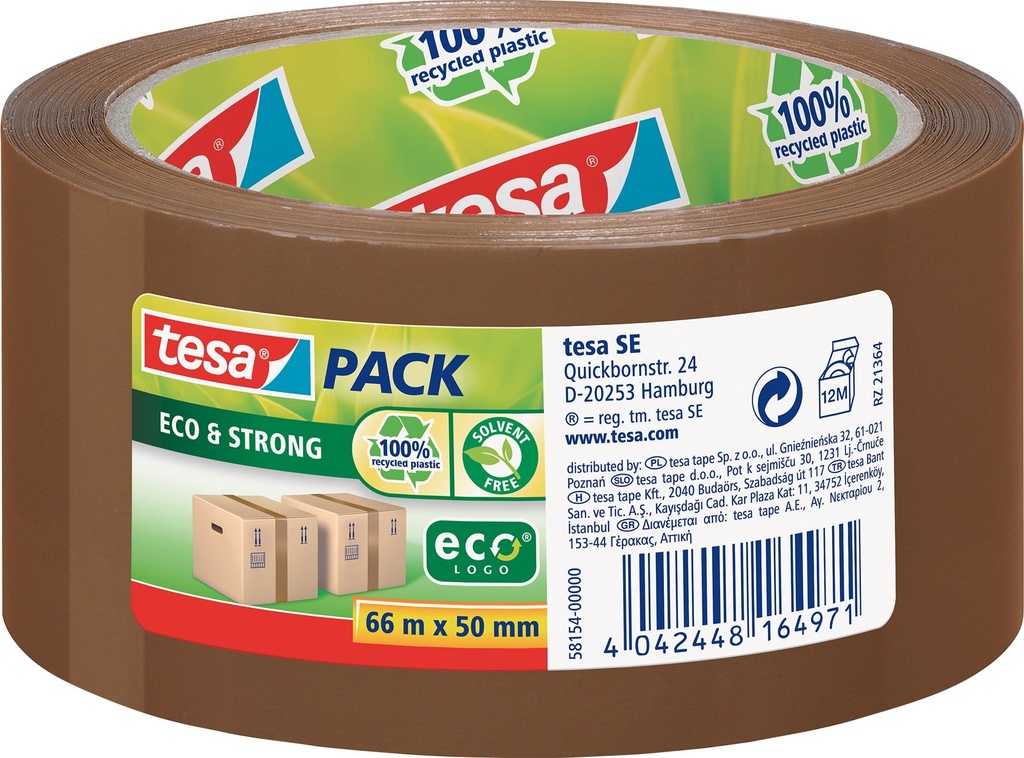 Packtejp Tesa Eco & Strong 50 mm x 60 m 56 my brun