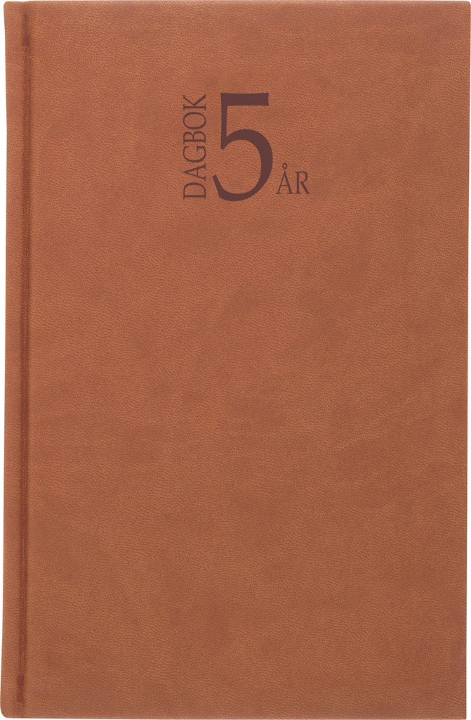 5-Årsdagboken k.läder cognac