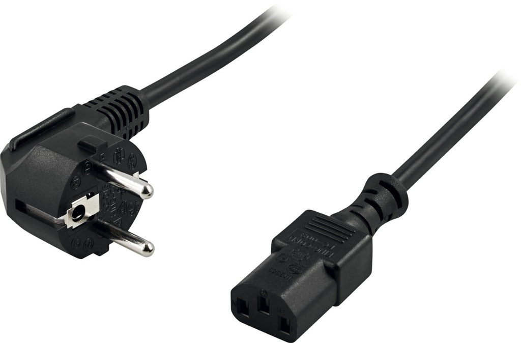 Apparatkabel jordad 2 Meter svart