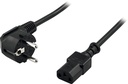 Apparatkabel jordad 2 Meter svart