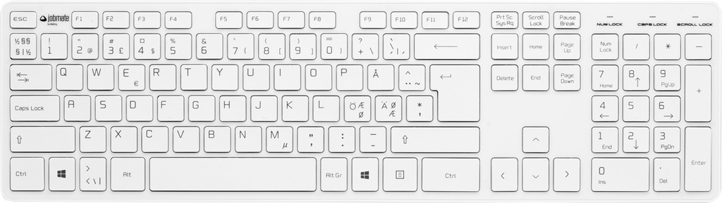 Tangentbord Jobmate Slim vit