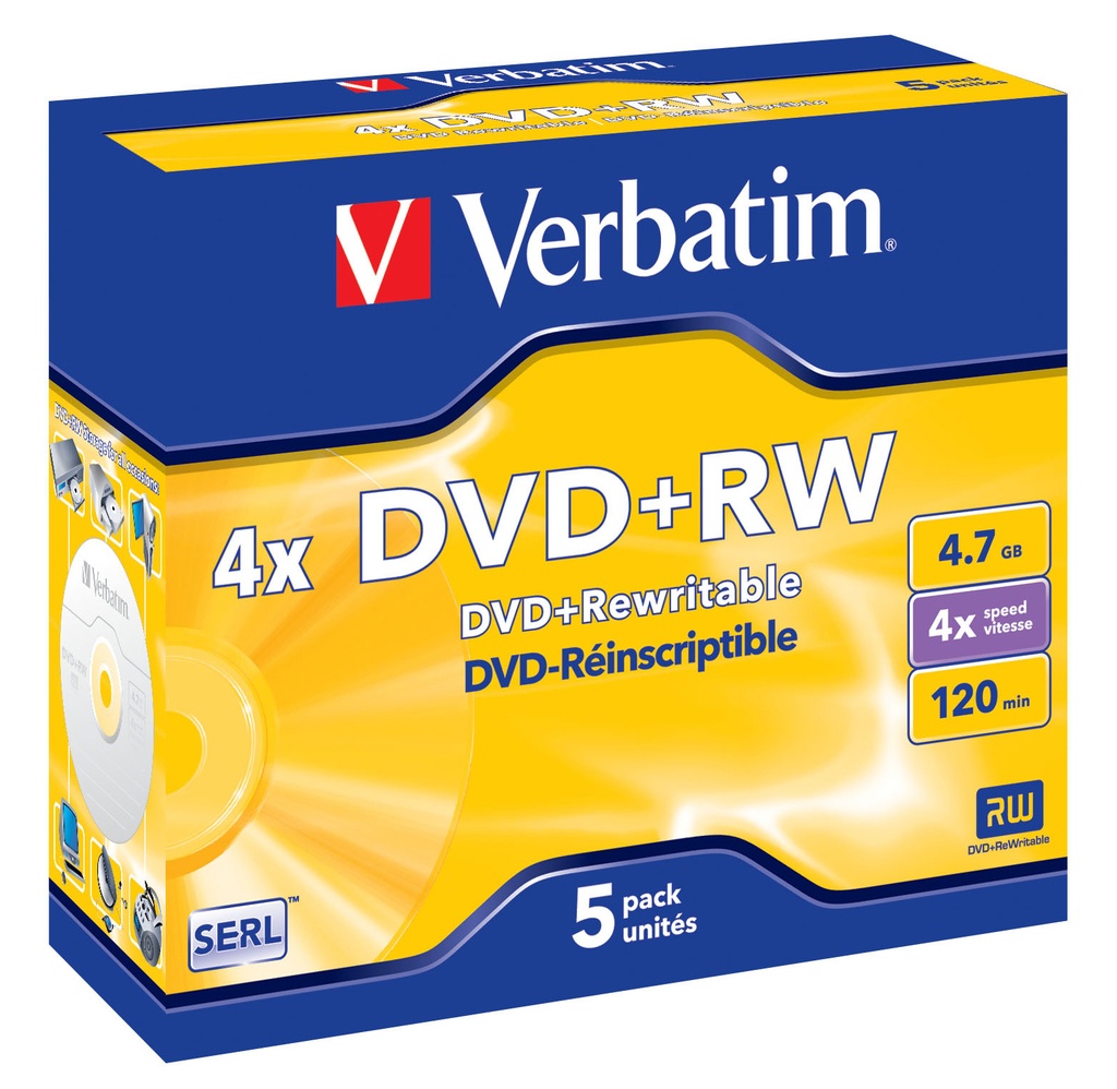 DVD+RW Verbatim 4.7GB 5/fp