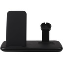 QI Laddare Trippel USB-C Anslutning Mobil/Watch/Airpods Gear Svart