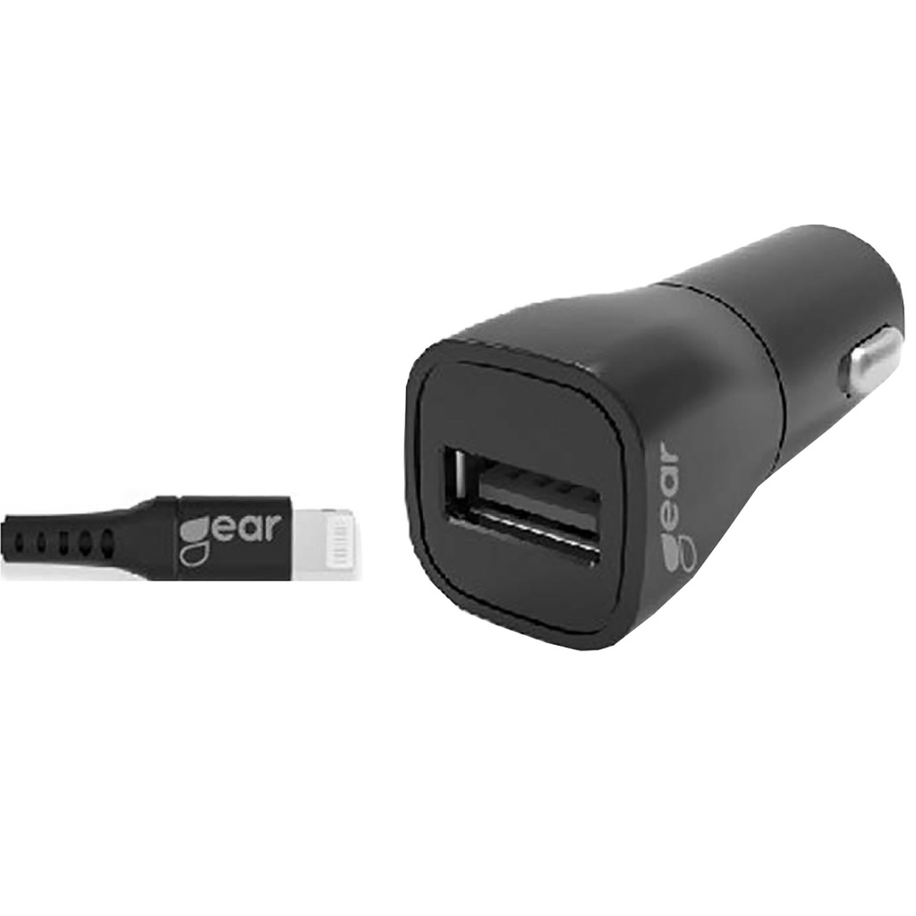 Laddare 12-24V 1xUSB 2,4A svart Gear