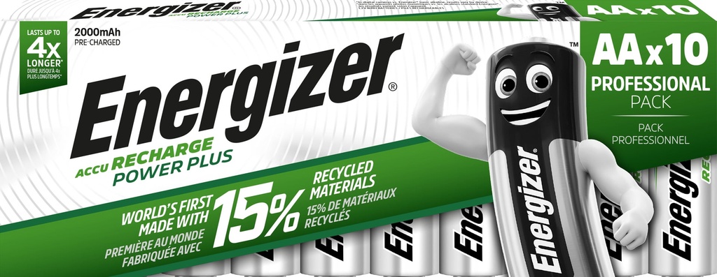 Energizer Laddningsbara Batterier AA 10-pack 2000mAH