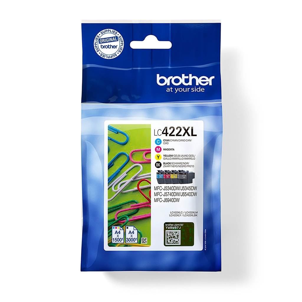 Bläckpatron Brother LC422XL CMYK 4-pack