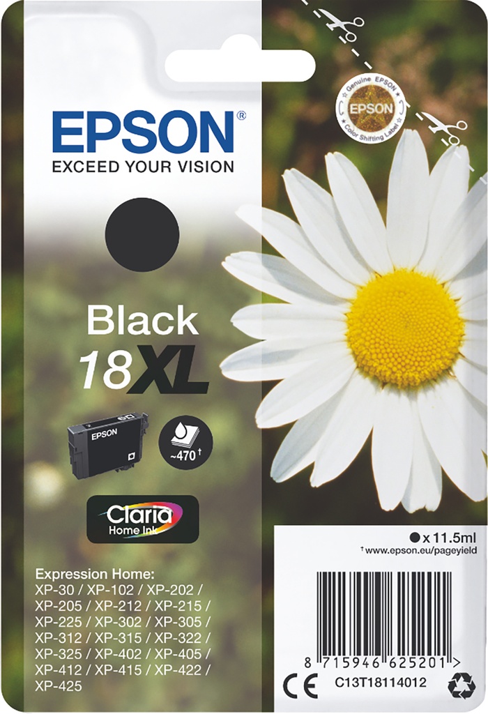 Bläck Epson 18XL svart