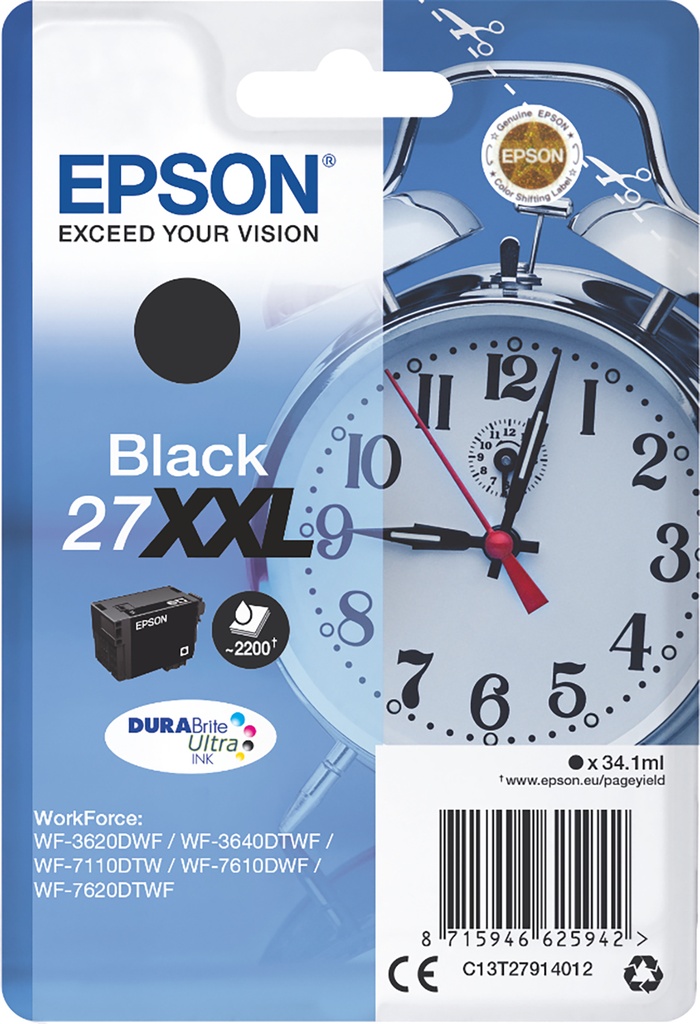Bläck Epson 27XXL svart