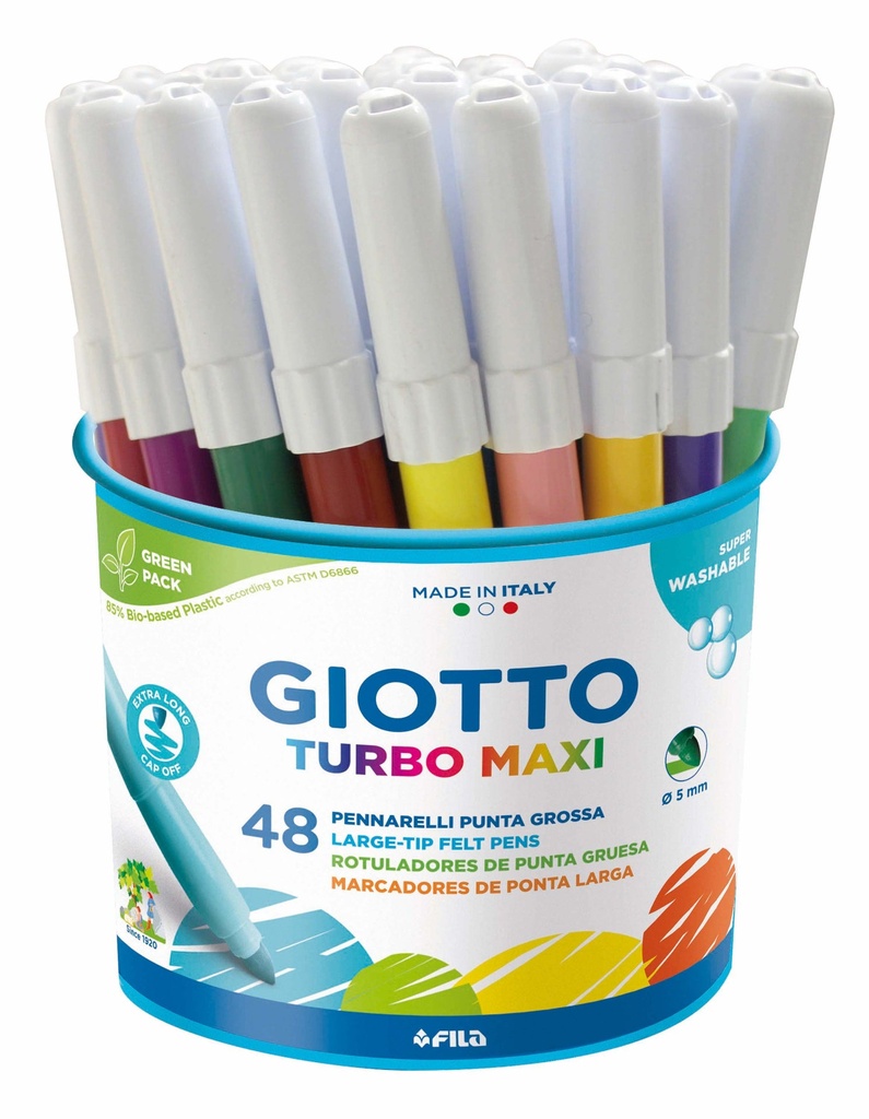 Tuschpenna Giotto Maxi 4x12färger - 48/fp