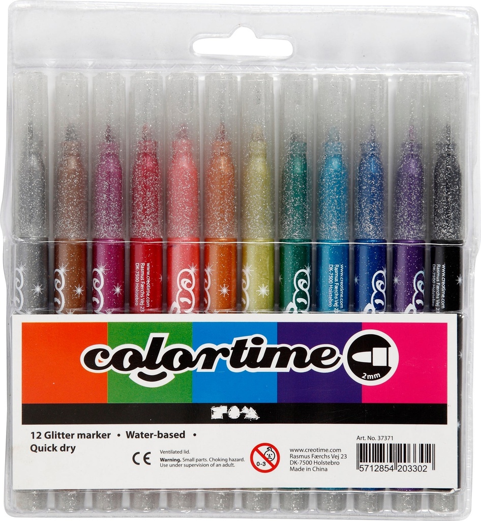 Tuschpennor glitter 12/fp