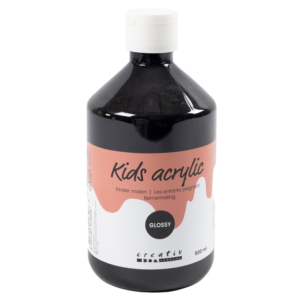 Akrylfärg blank 500 ml svart