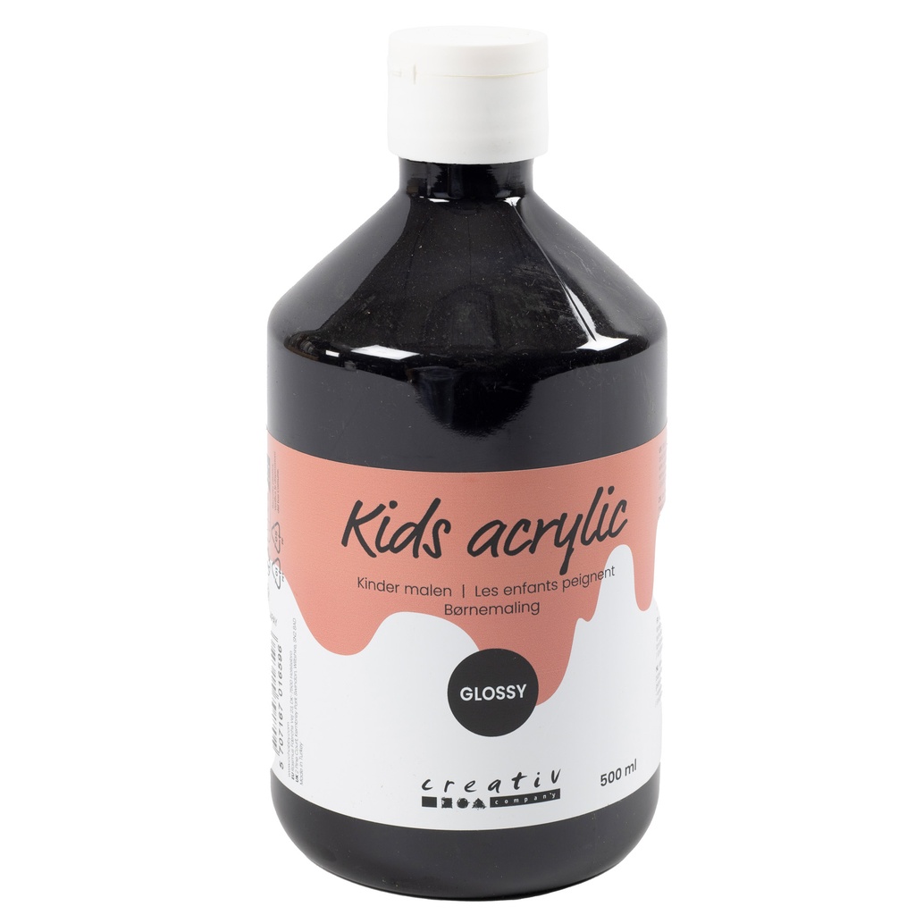 Akrylfärg blank 500ml svart