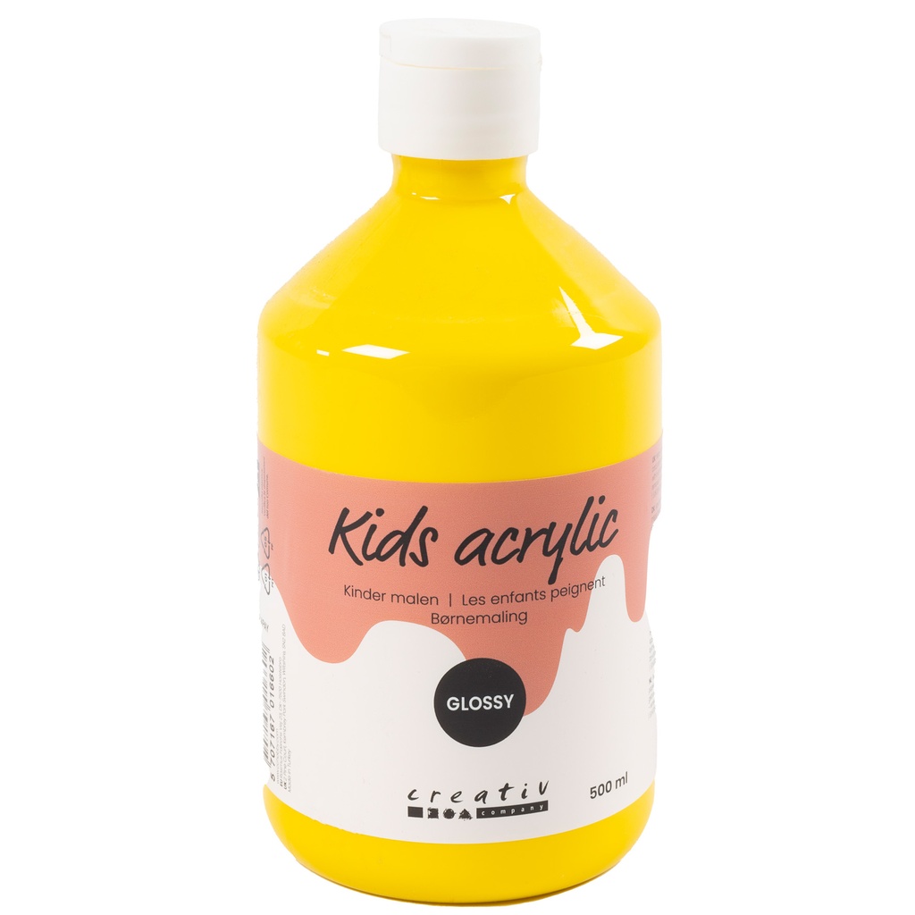 Akrylfärg blank 500ml gul