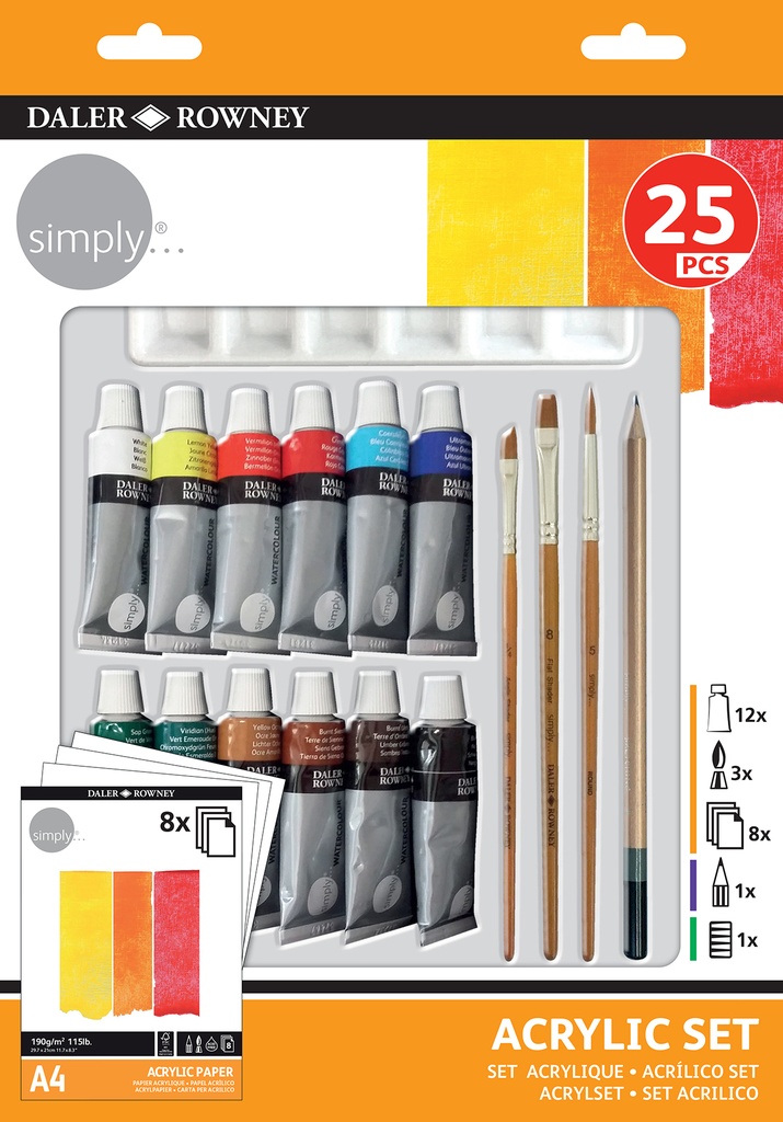 Akrylfärg Daler-Rowney 25 st/fp