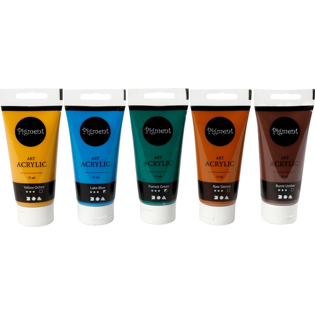 Akrylfärg Pigment naturmix 5x75ml