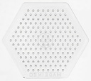 Pärlplatta sexkant 7,5cm trans