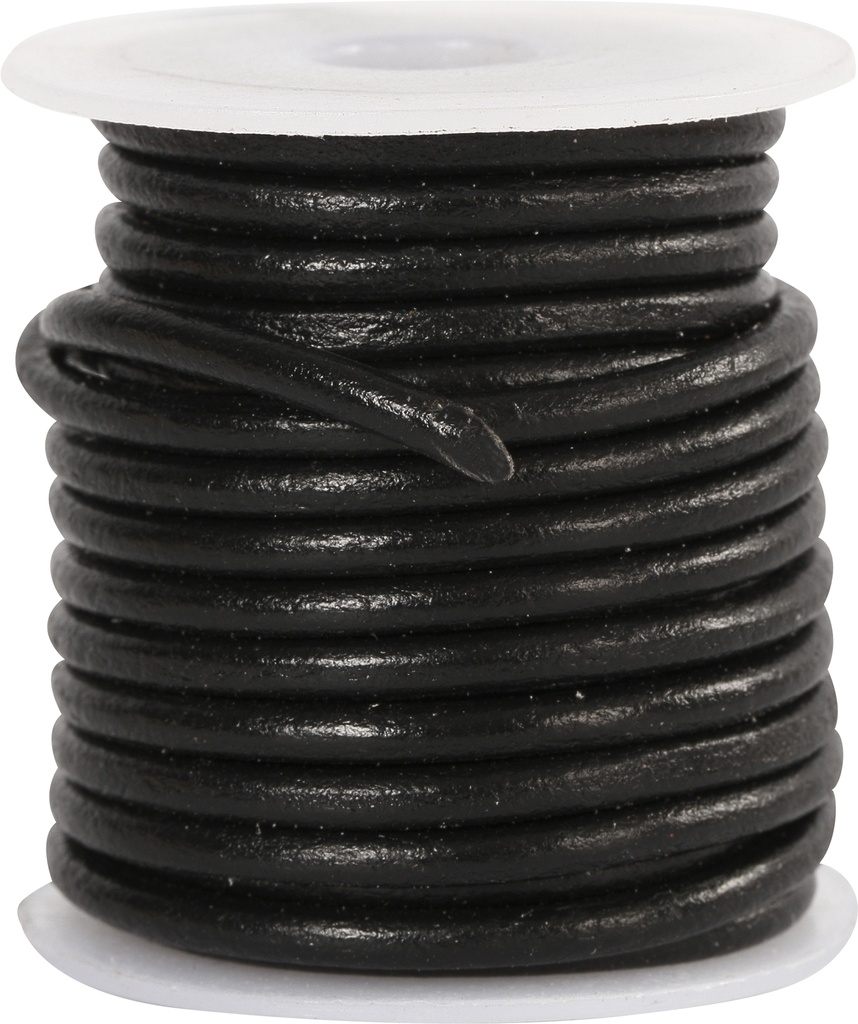 Lädersnöre 3mm 5m svart
