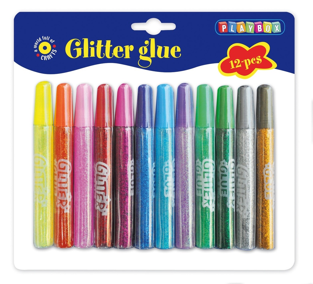 Glitterlim 13ml 12 sorterade färger