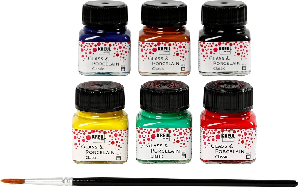 Glas & porslinsfärg 20 ml x 6 st/fp