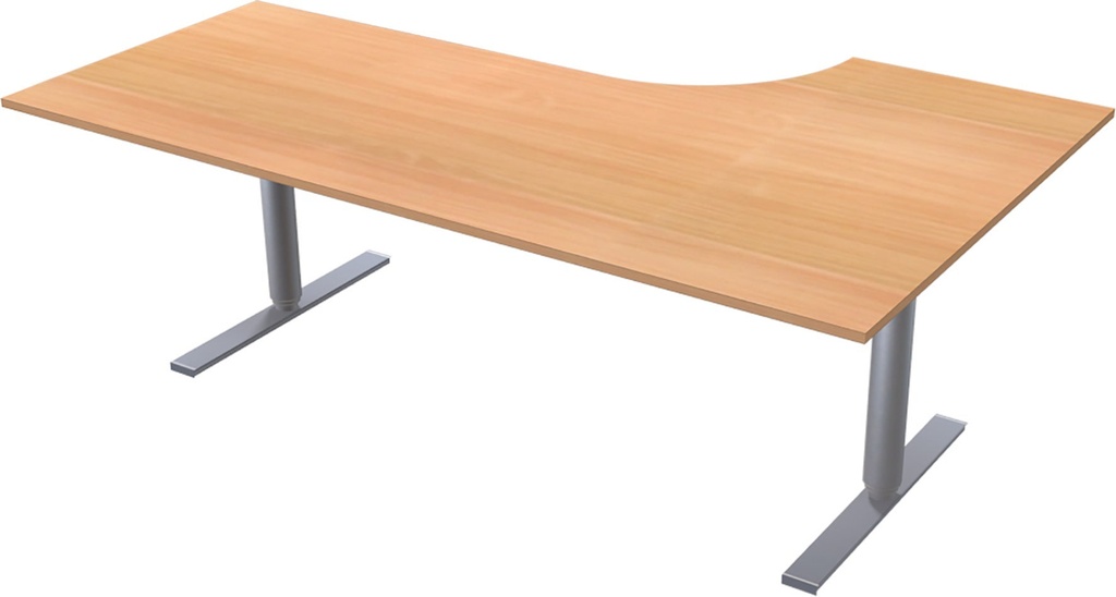 Skrivbord manuellt 200x120 cm 2-pelarstativ inkl. bordsskiva Bok Lanab