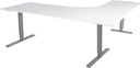Skrivbord manuellt 200x120 cm 2-pelarstativ inkl. bordsskiva Vit Lanab