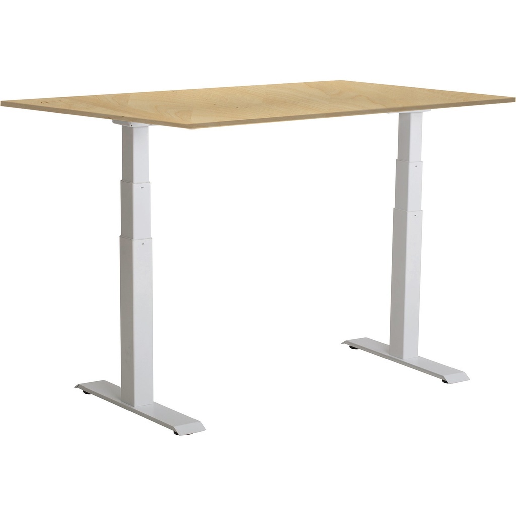 Skrivbord el Easydesk Adapt VI björk/vit 140x80 cm