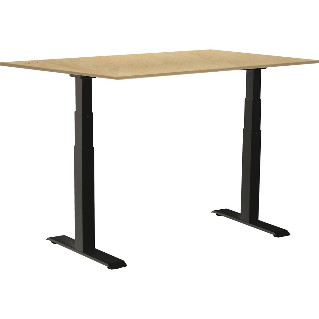Skrivbord el Easydesk Adapt VI björk/svart 160x80 cm