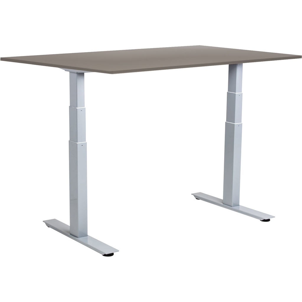 Skrivbord el Easydesk Adapt VI grå/aluminium 140x80 cm