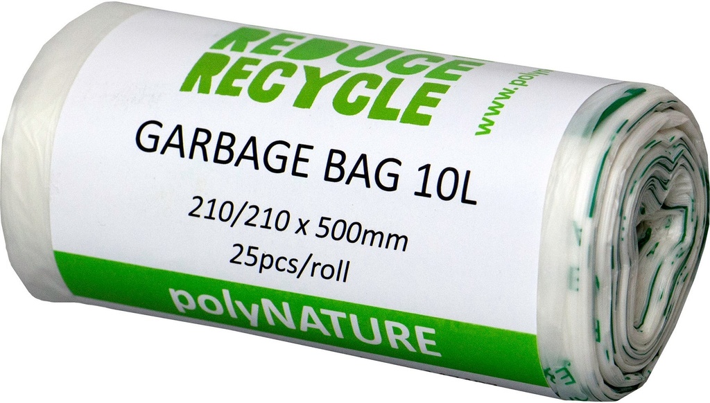 Soppåse Polynature 10 liter vit 25/rulle