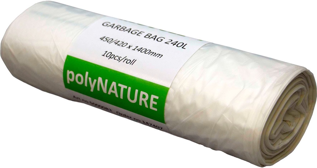 Sopsäck Polynature 240l vit 10
