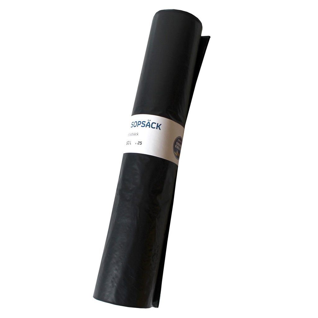 Sopsäck 70 liter svart 40my 25 st/rulle