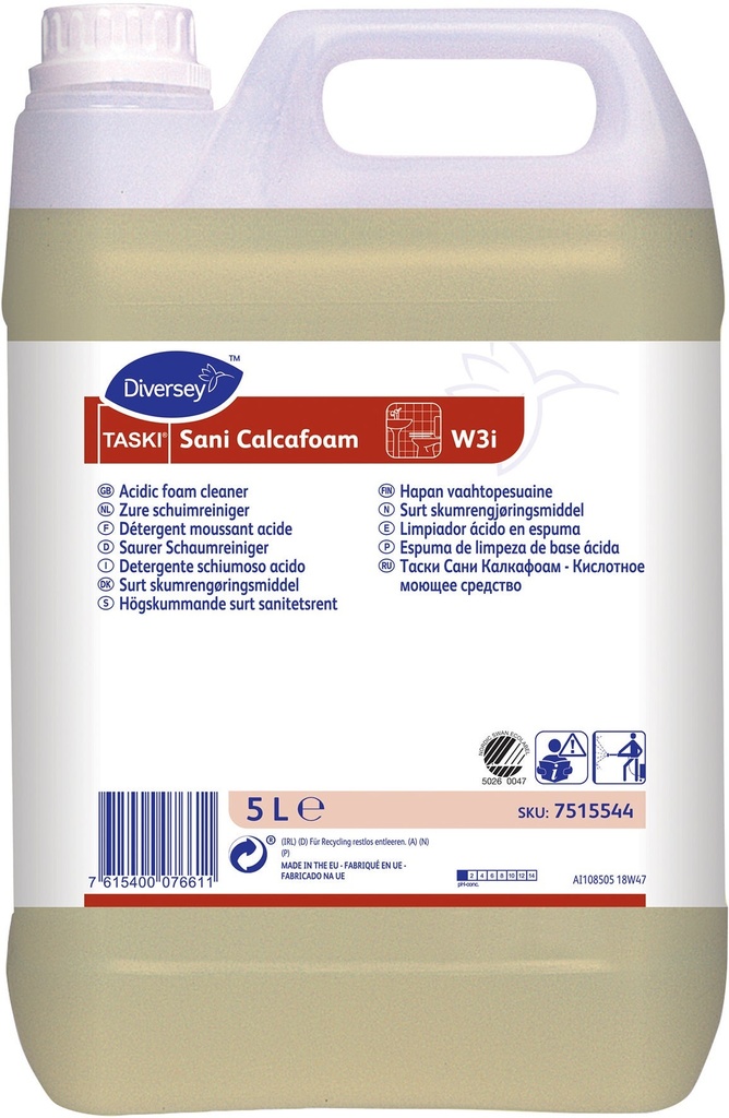 Sanitetsrengöringsmedel Taski Sani Calcafoam W1624 5 liter