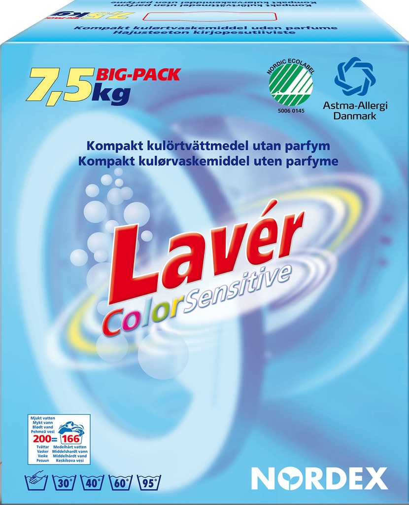 Tvättm Lavér Color Sens 7,5kg