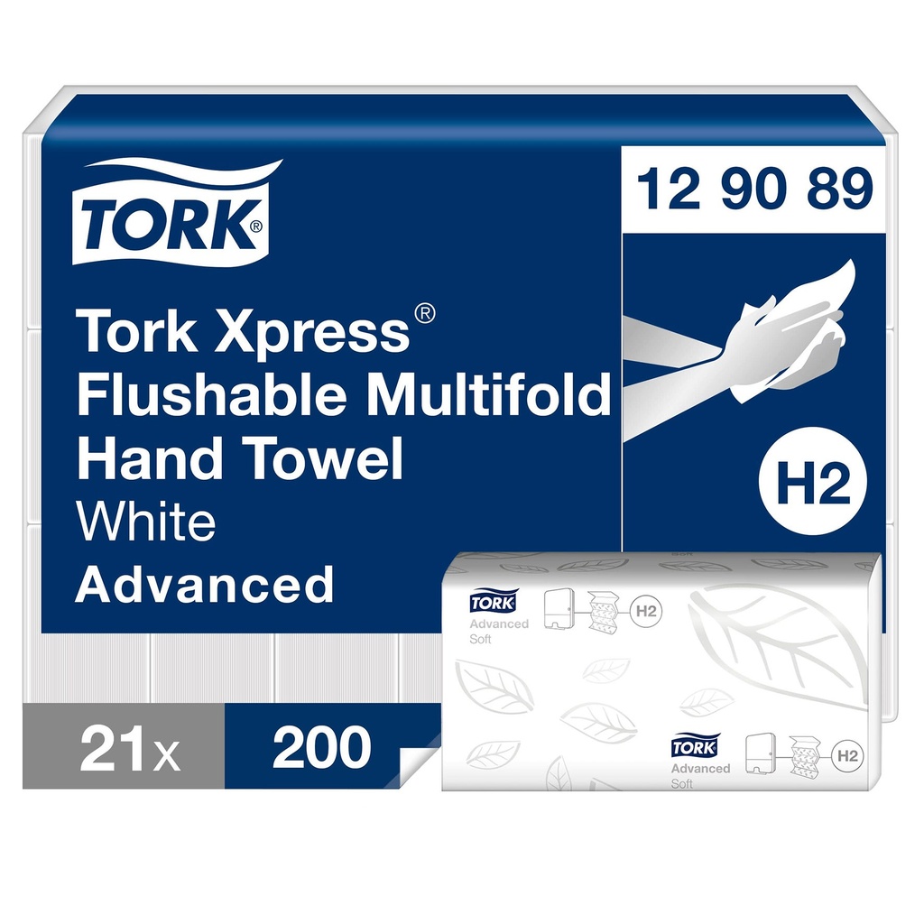 Pappershandduk Tork Xpress Spolbar H2 vit 21 st/fp