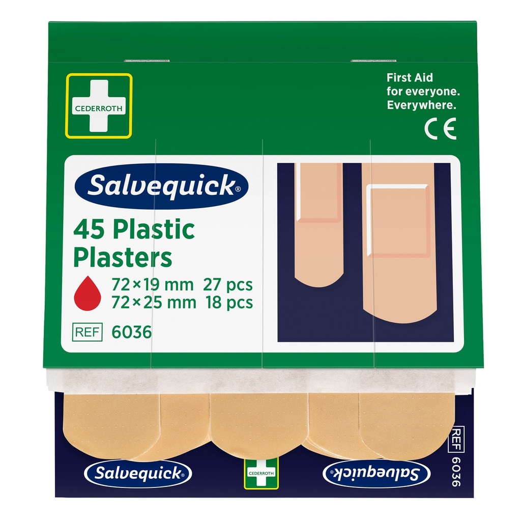 Plåsterrefill plast 6036 6 x 45 st/fp
