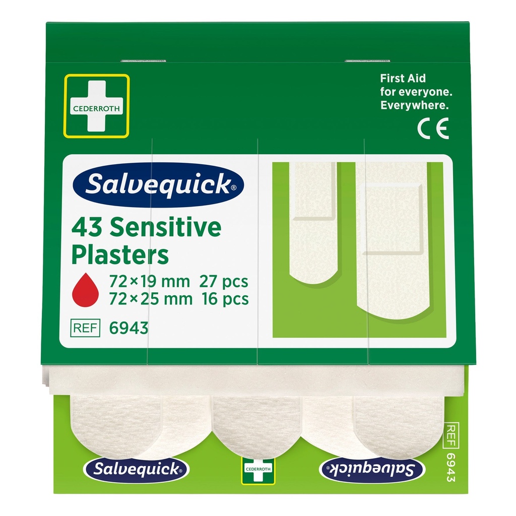 Plåsterrefill Sensitive Non-Woven 6943 Vit 6 x 43 st/fp