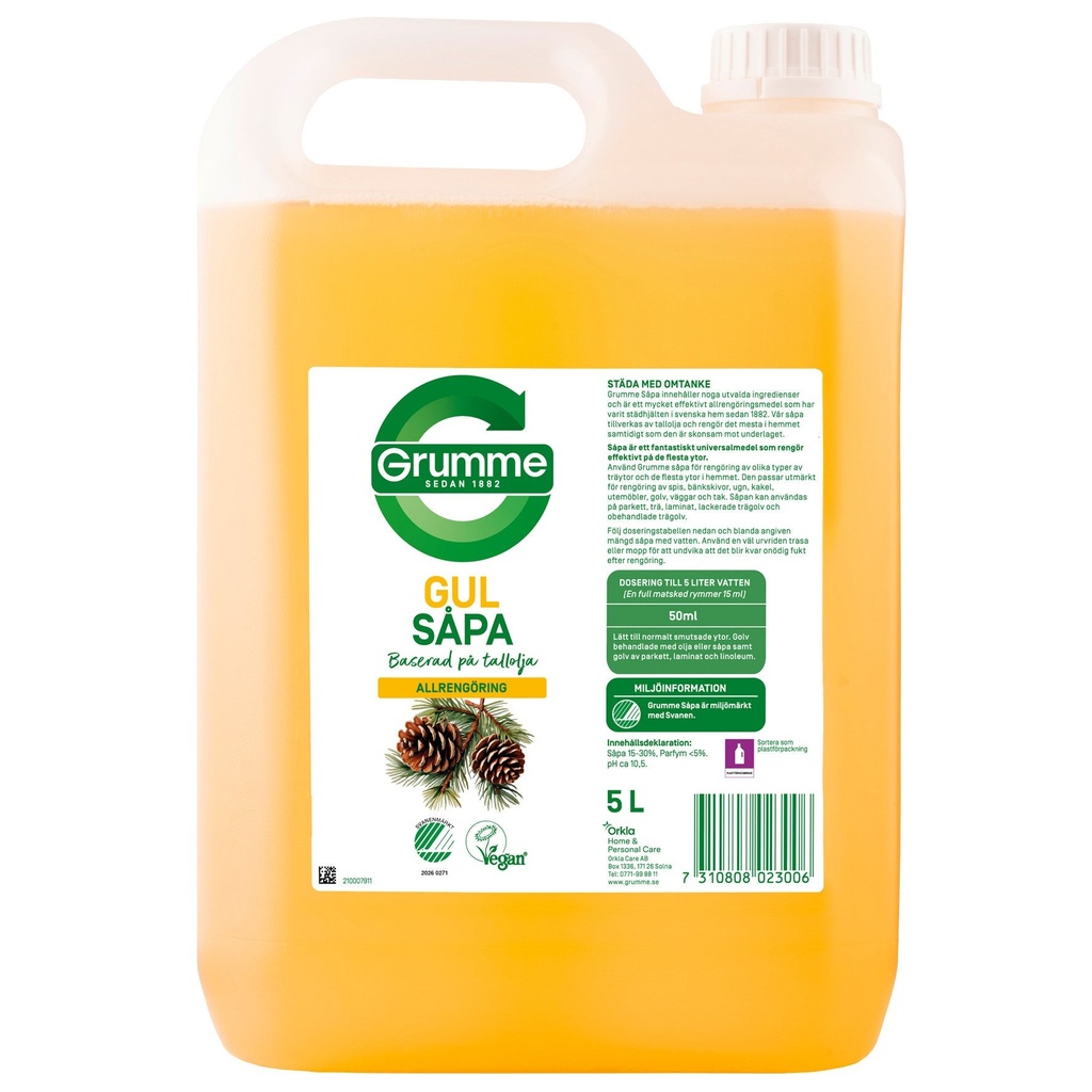 Såpa Gul Grumme 5 liter