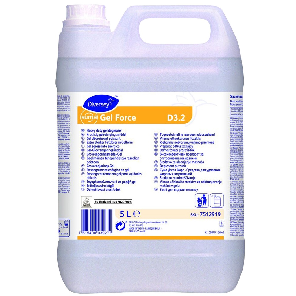 Grovrengöringsmedel kök Suma Gel Force D3.2 5 liter