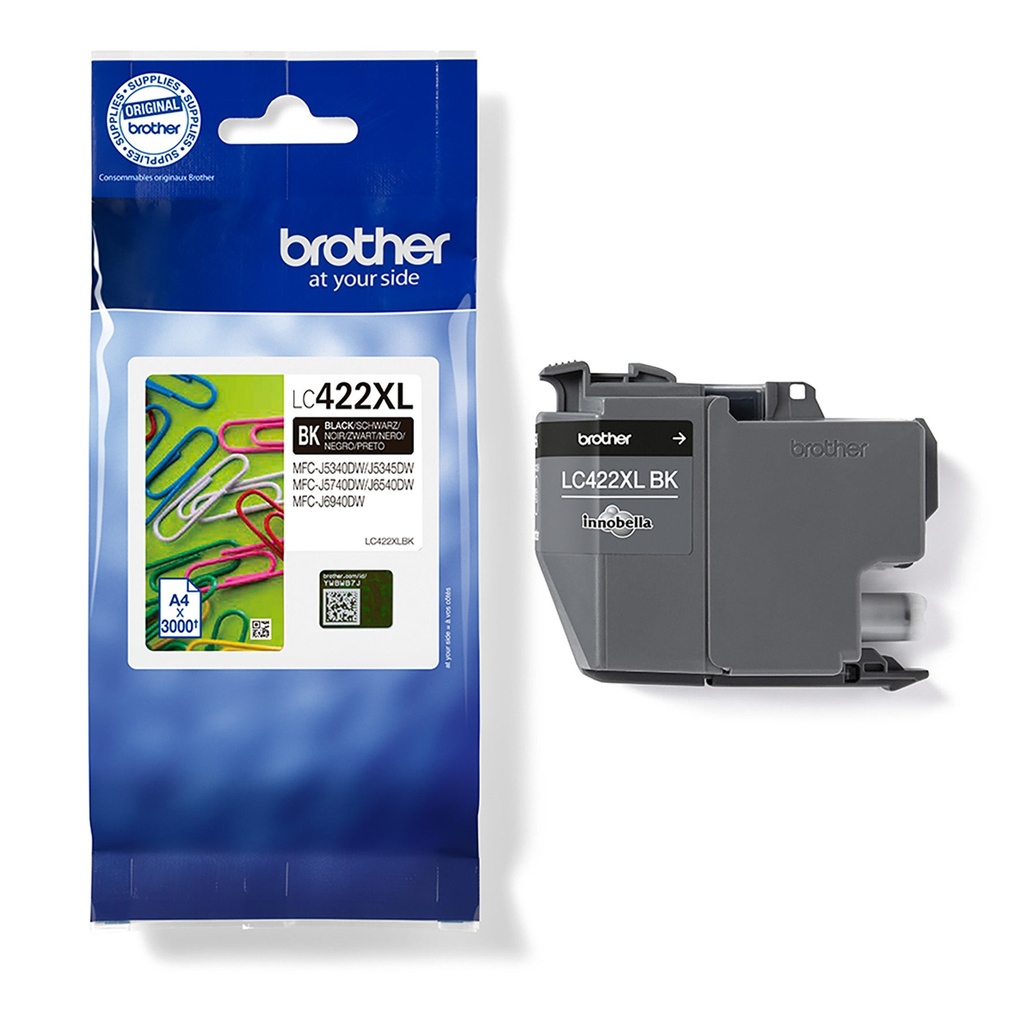 Bläckpatron Brother LC422XL svart 3k