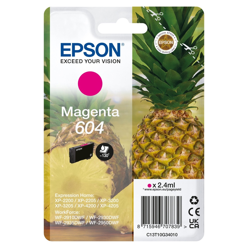 Bläck Epson 604 magenta 2,4 ml