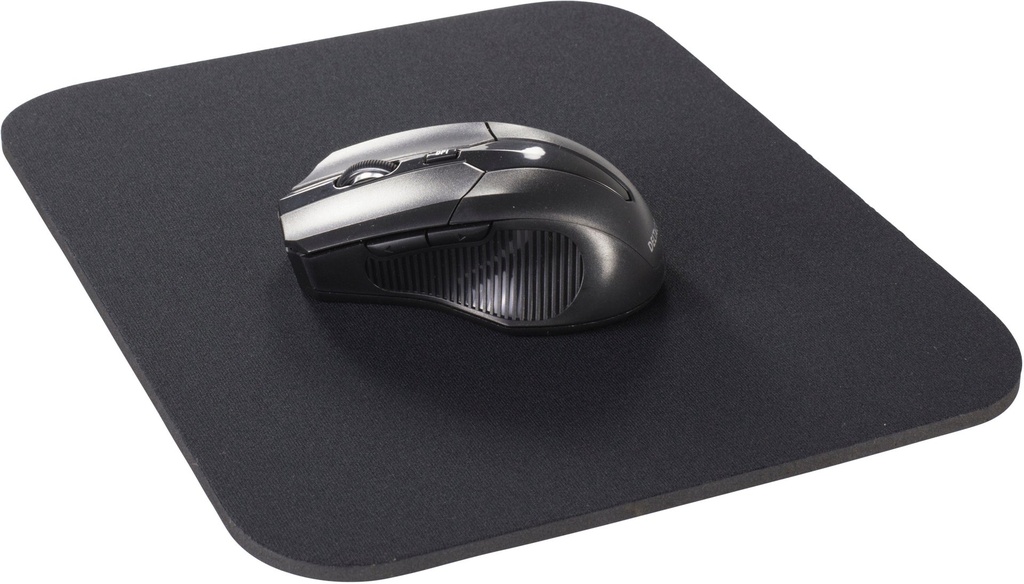 Musmatta Deltaco tygbeklädd gummi 26x22 cm Svart