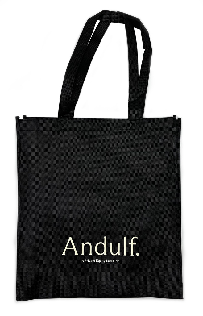 Tygpåse svart med Andulf logo 50st/fp