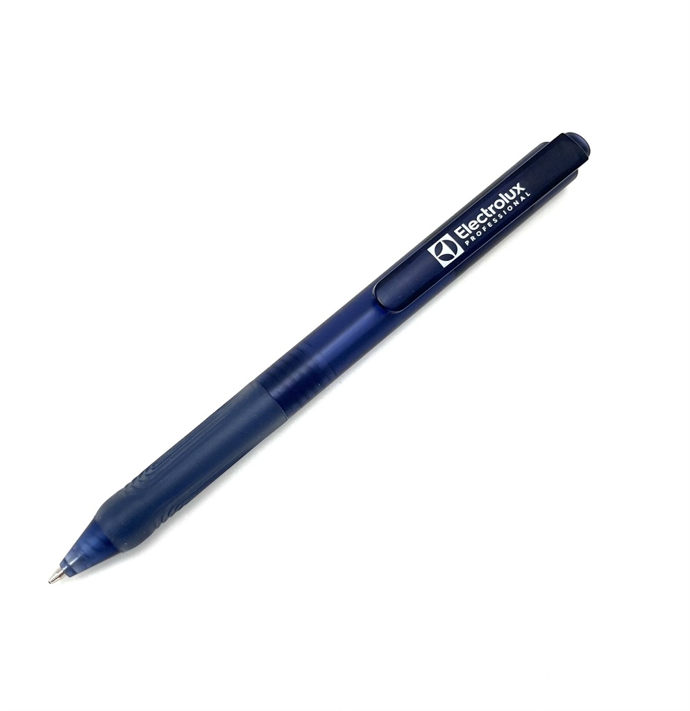 Penna blå silikongrepp vit logo 50st/fp