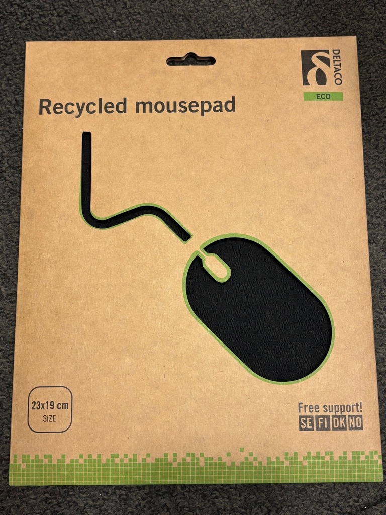 Musmatta Recycled svart 23x19x3mm Deltaco KB-200