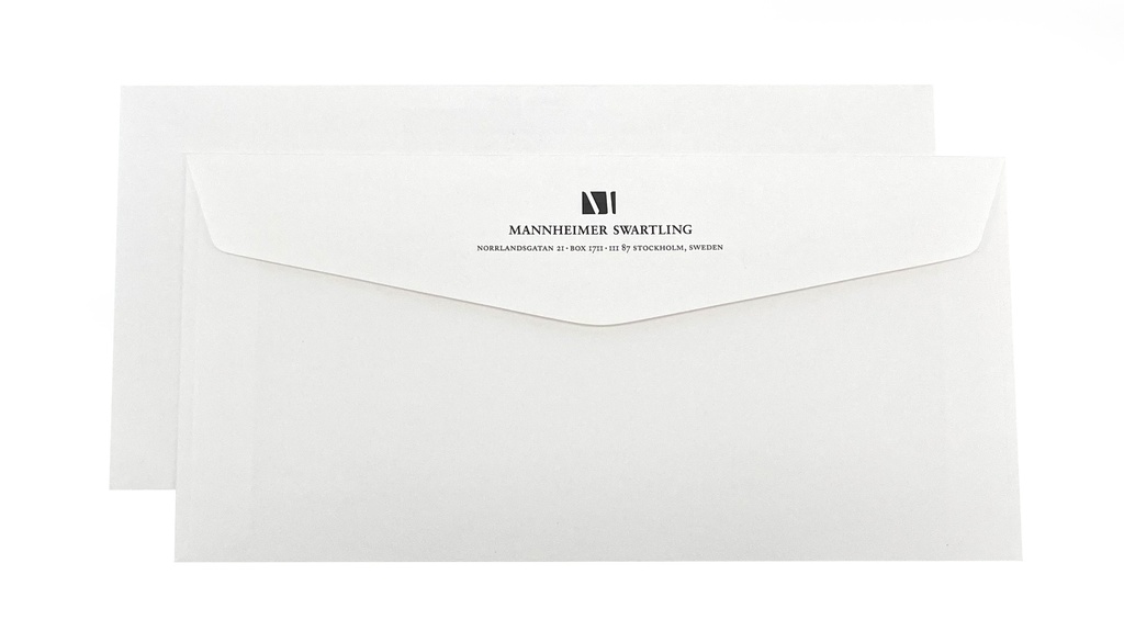 Färdiga kuvert STOCKHOLM Scandia 225 x 110 (S65) 120g FH 0+1 svart 500st/krt (0612261 ej innertryck)
