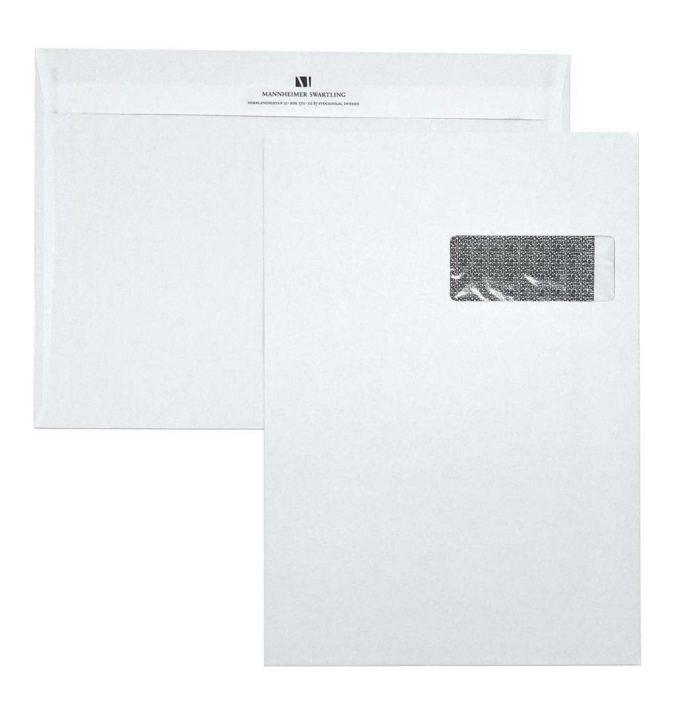 Färdiga kuvert STOCKHOLM Special C4 H3 FH innertryck 0+1 svart 400st/krt (2677-3 med Sthlm tryck)