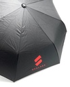 Paraply liten svart med Svalner 2 x röd logo 25st/krt