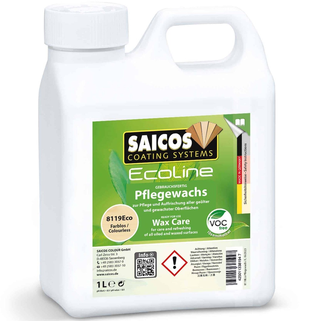 Underhållsvax Ecoline ofärgad 1 liter